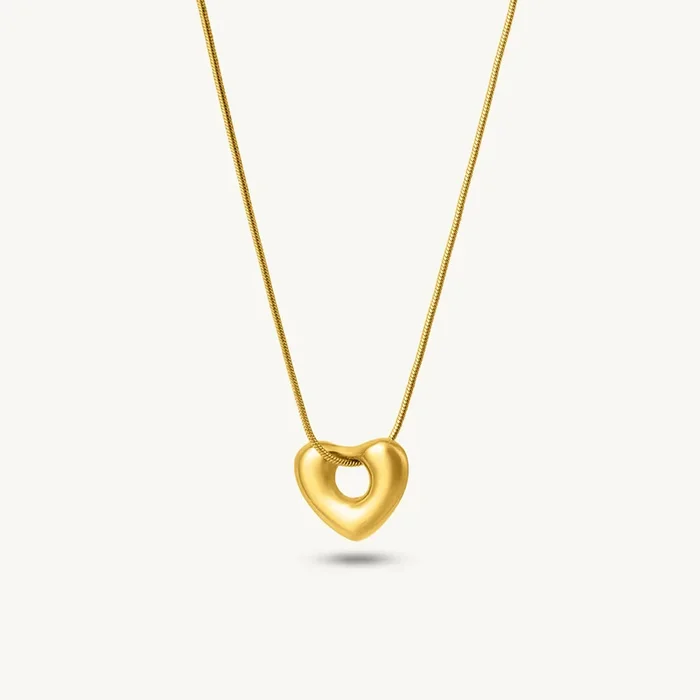 Golden Curved Heart Necklace