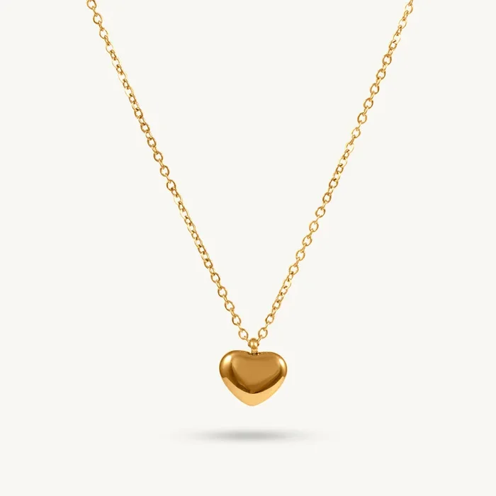 Golden Matte Heart Pendant