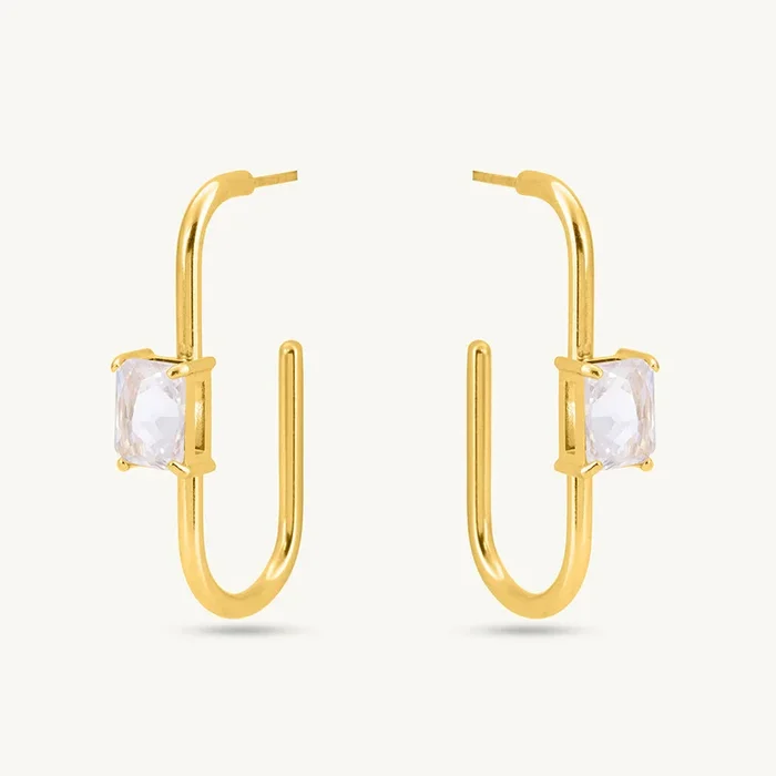 Golden Prism Geometric Earrings