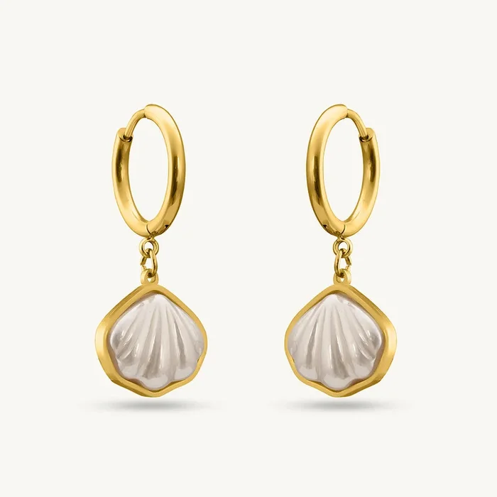 Golden Shell Dangle Earrings