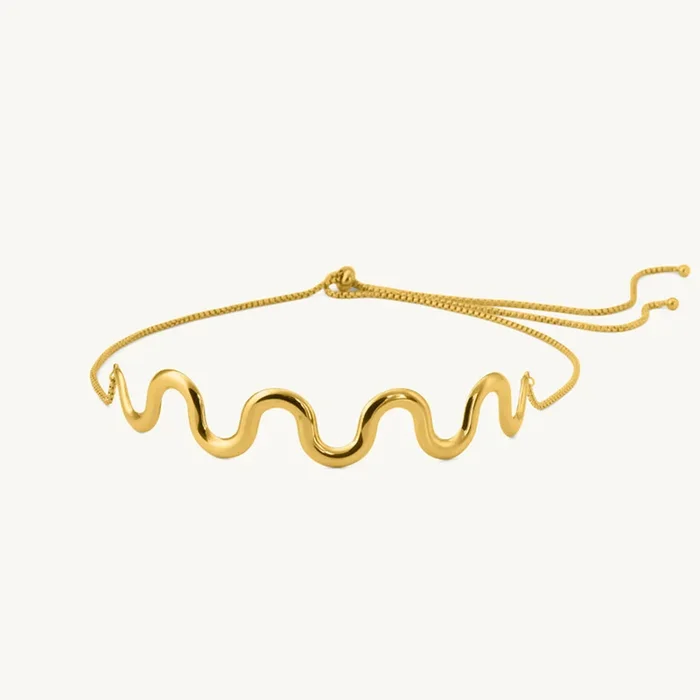 Golden Waveform Choker Necklace