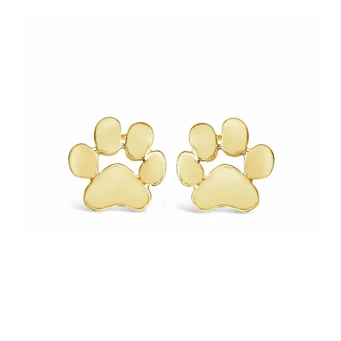 GoldenPaw Paw Print Stud Earrings for Pet Lovers