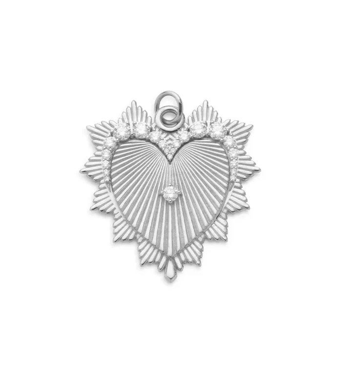 Graduated Diamond Heart Love Token White Gold