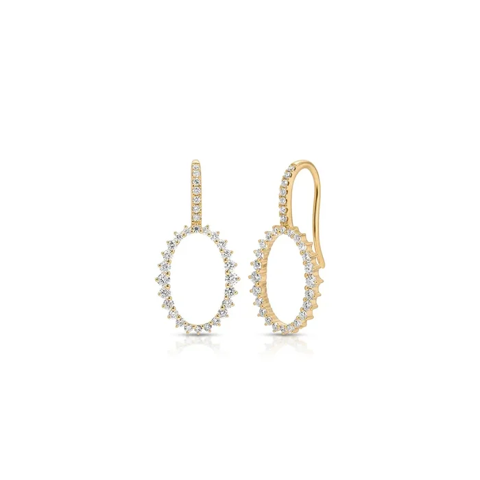 Graduated Diamond Oval Earrings