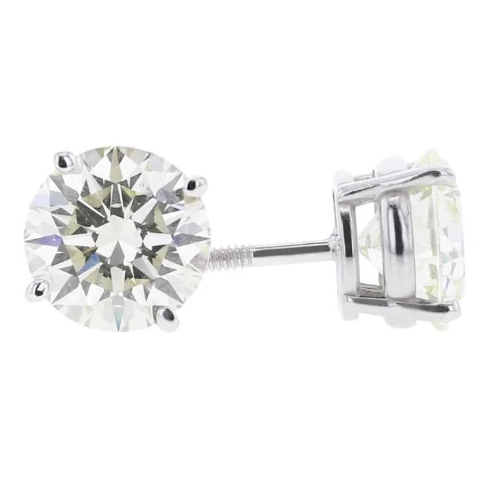 Grande Round Diamond Stud Earrings 5ct – J SI1