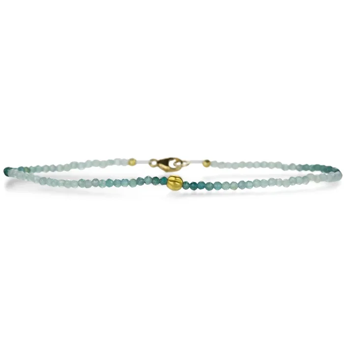 Grandidierite and 18k Gold Bracelet