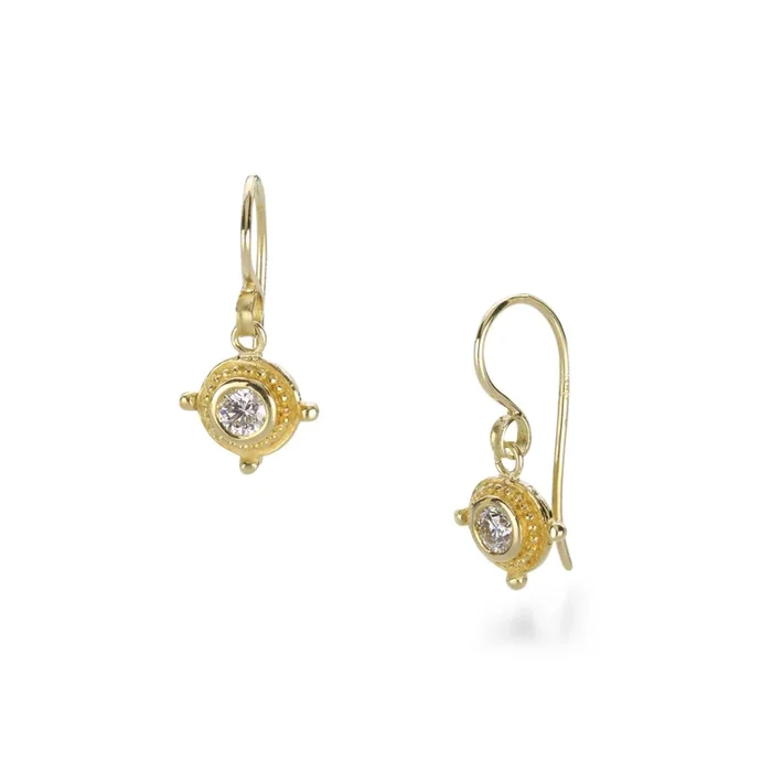 Granulated Bezel Earrings