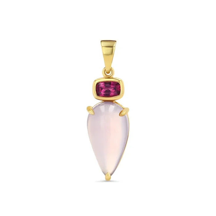 Grape Garnet and Chalcedony Vessel Charm