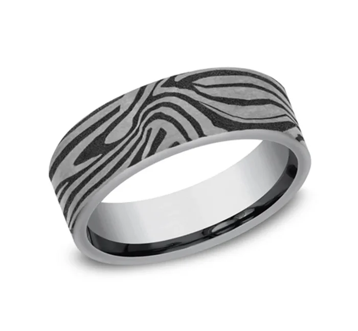 Gray Tantalum ‘The Lava Lamp’ 7mm European Comfort Fit Wedding Band