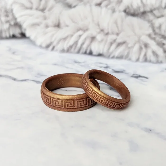 Greek Key Silicone Ring on 6mm
