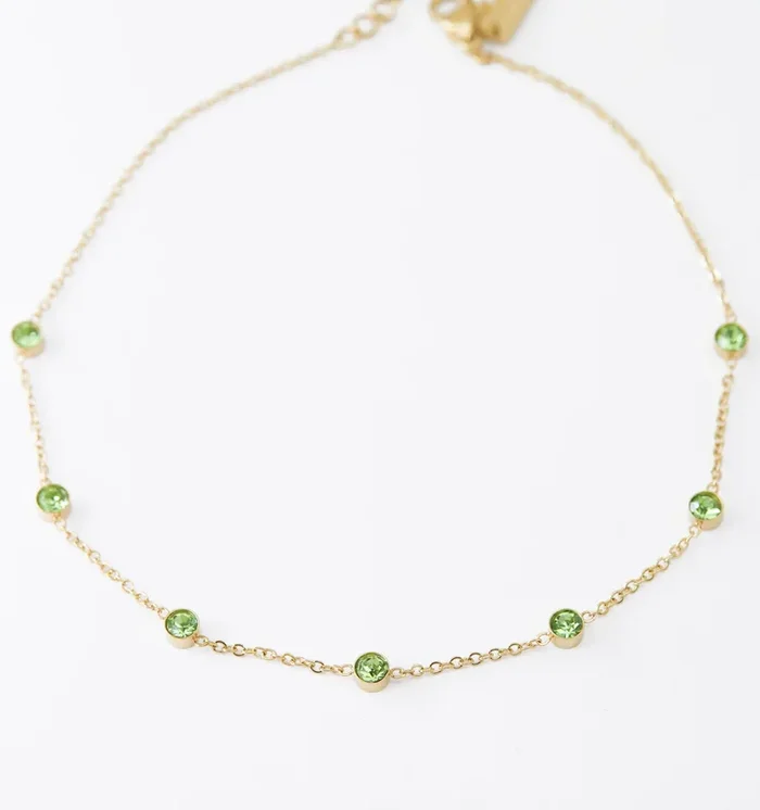 Green Crystal Anklet