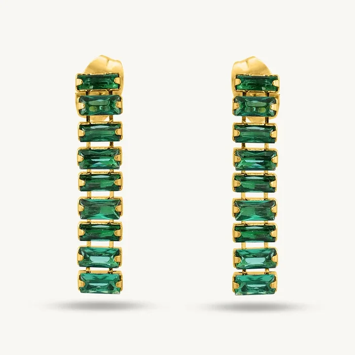 Green Emerald Drop Earring