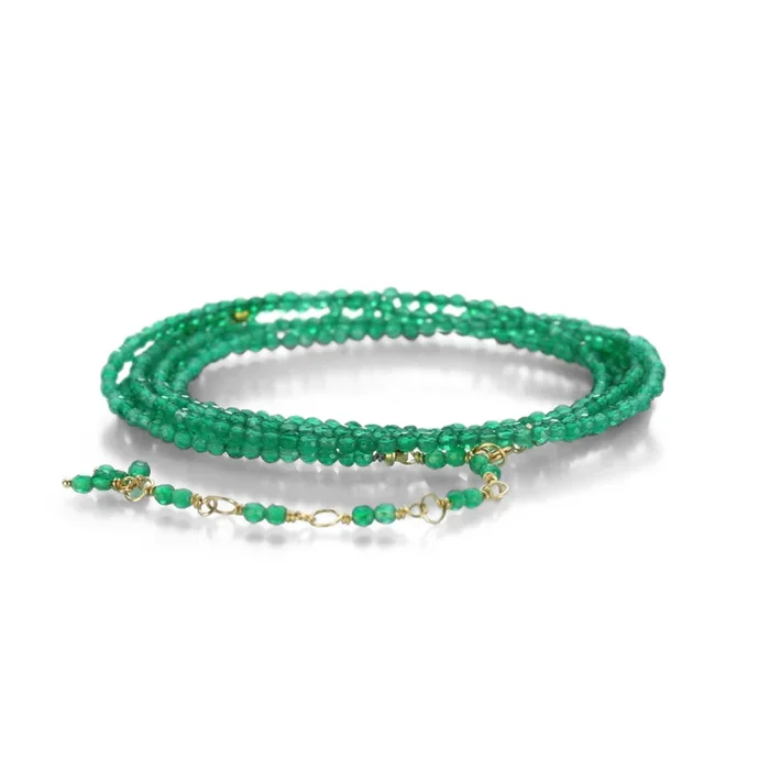Green Onyx Wrap Bracelet – 34″