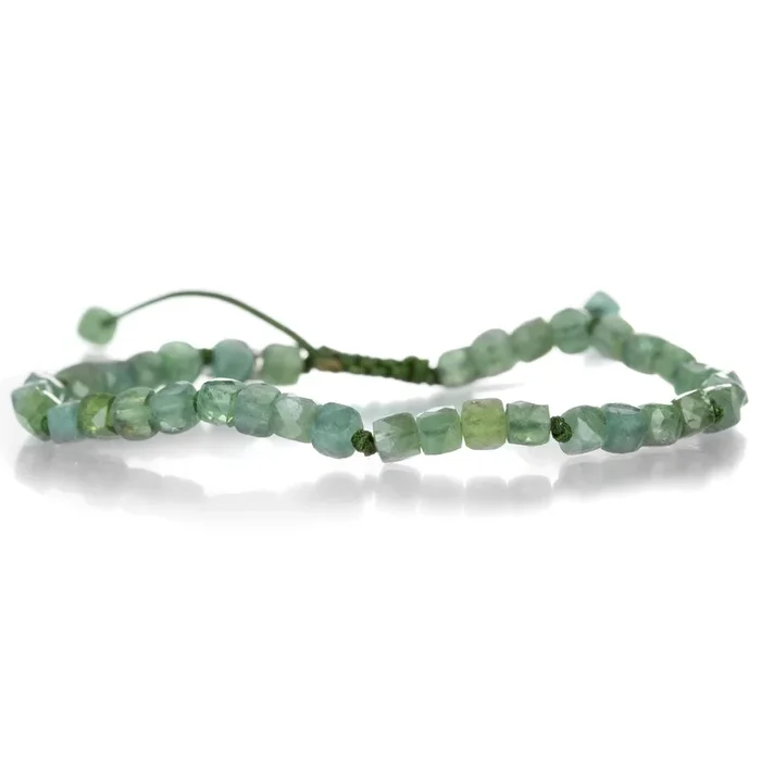 Green Tourmaline Cube Bracelet