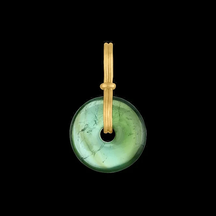 Green Tourmaline Discus Pendant