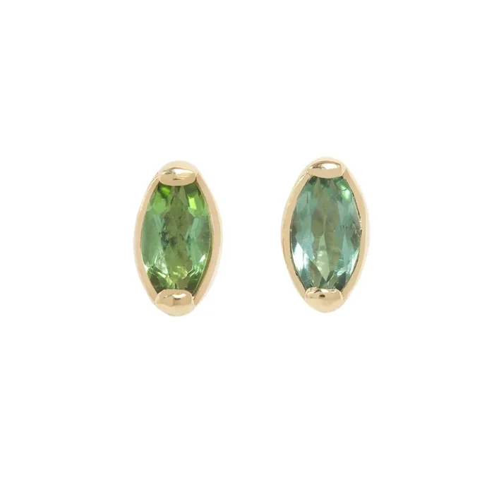 Green Tourmaline Marquise Studs