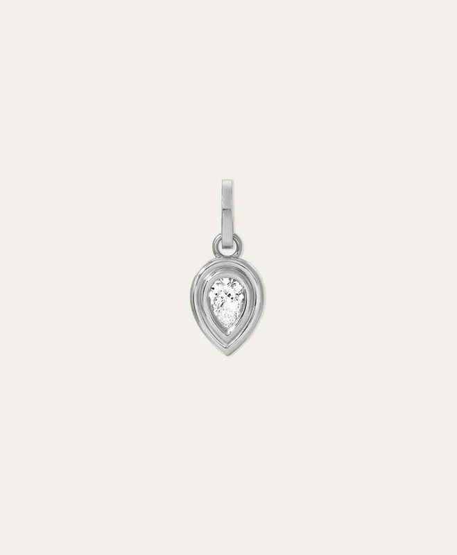 Groovy Diamond Pear Hinged Charm in Sterling Silver – Lab Grown