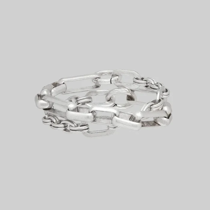 GWEN. Multi Wrap Chunky Bracelet – Silver