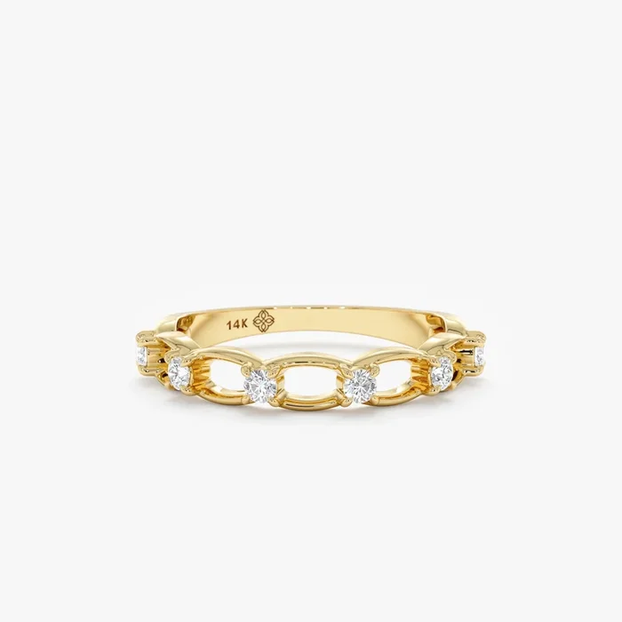 Half Eternity Diamond Chain Ring, Donatella