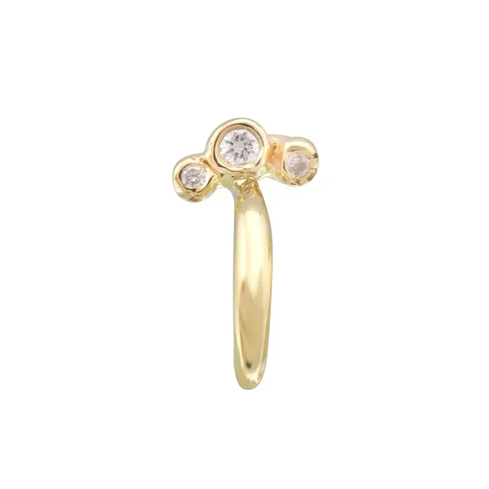 Half Hoop w/ Trio Dot Diamonds