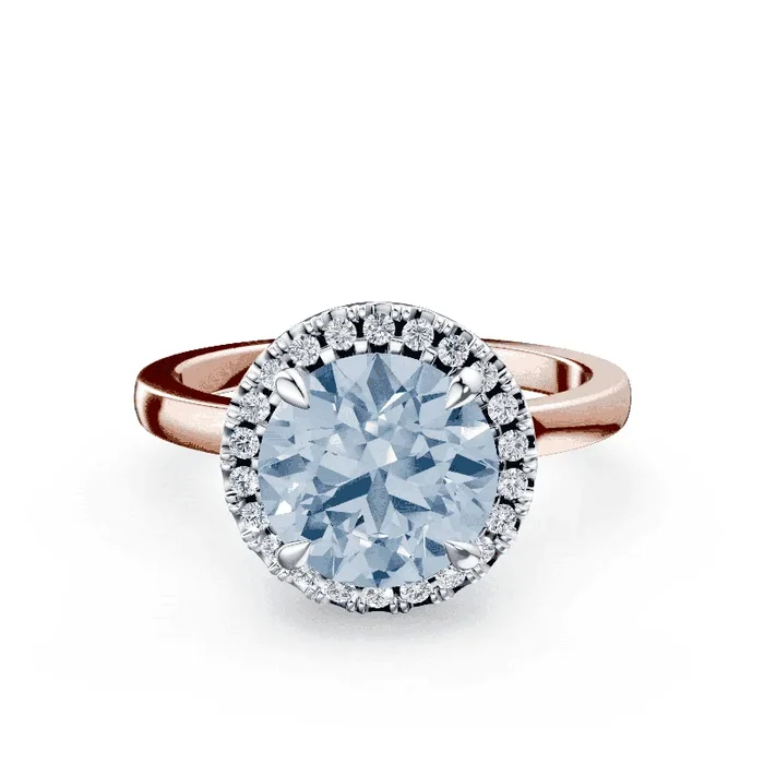 Halo Blue Diamond Ring