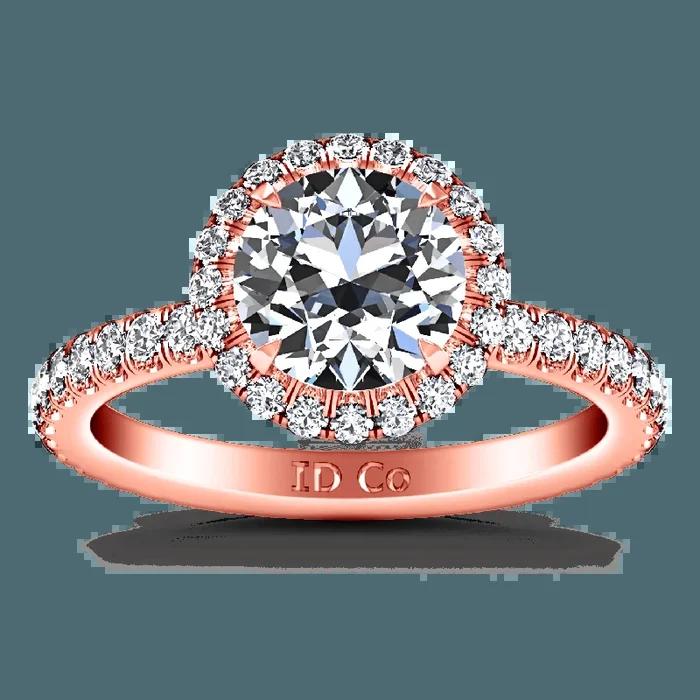 Halo Diamond Engagement Ring Clayton 14K Rose Gold