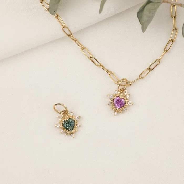 Halo Heart Charm Necklace Setting