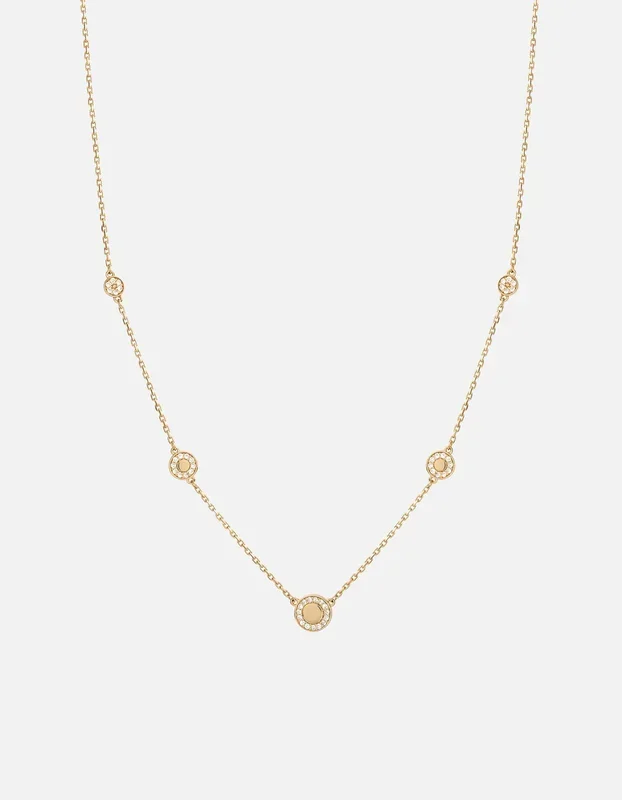 Halo Necklace, Gold Vermeil/Sapphire
