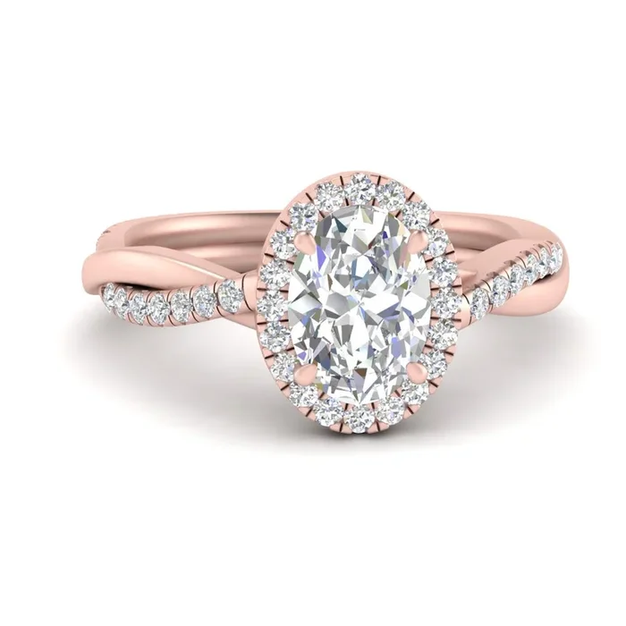 Halo Oval Shaped Diamond Engagement Ring