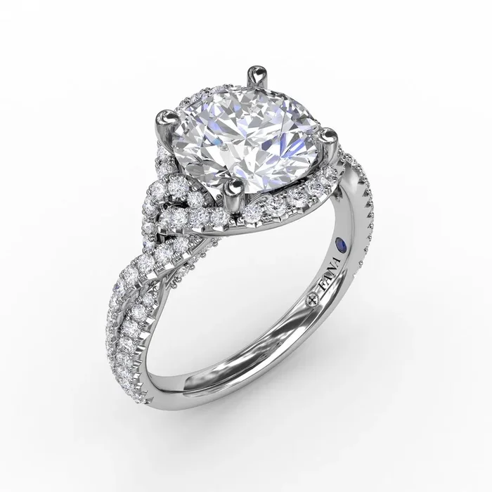 Halo Twisted Engagement Ring