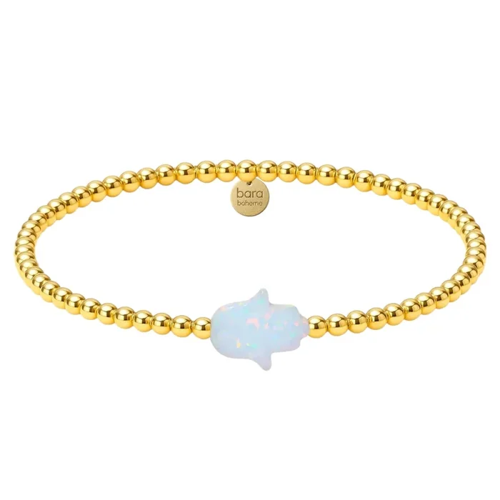 Hamsa Large | Beaded Opal Bracelet