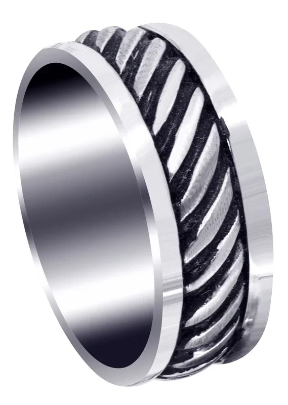 Hand Woven Unique Mens Wedding Band | Satin Finish (Caden)