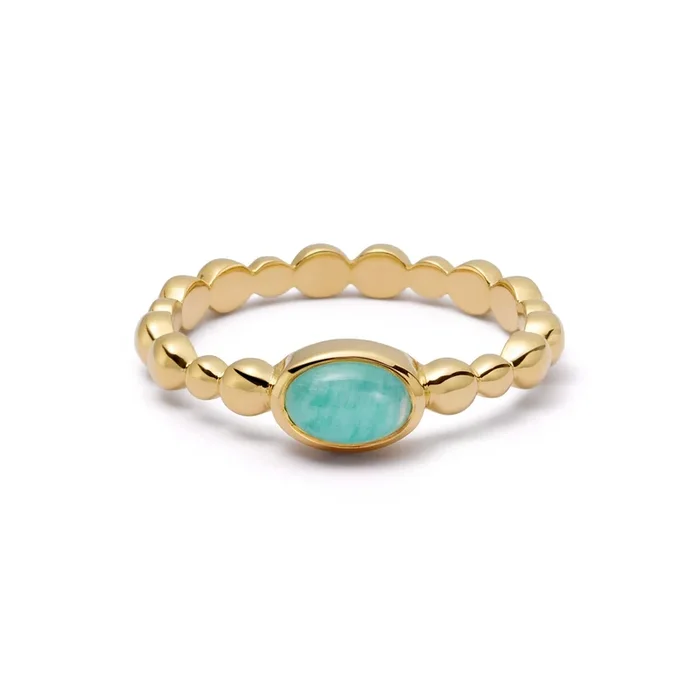 Healing Stone Bobble Ring 18ct Gold Plate