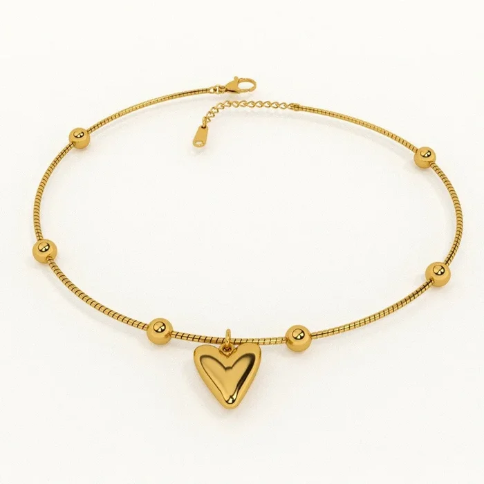 Heart and Ball Chain Anklet