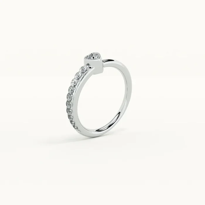Heart Aurora Silver Ring