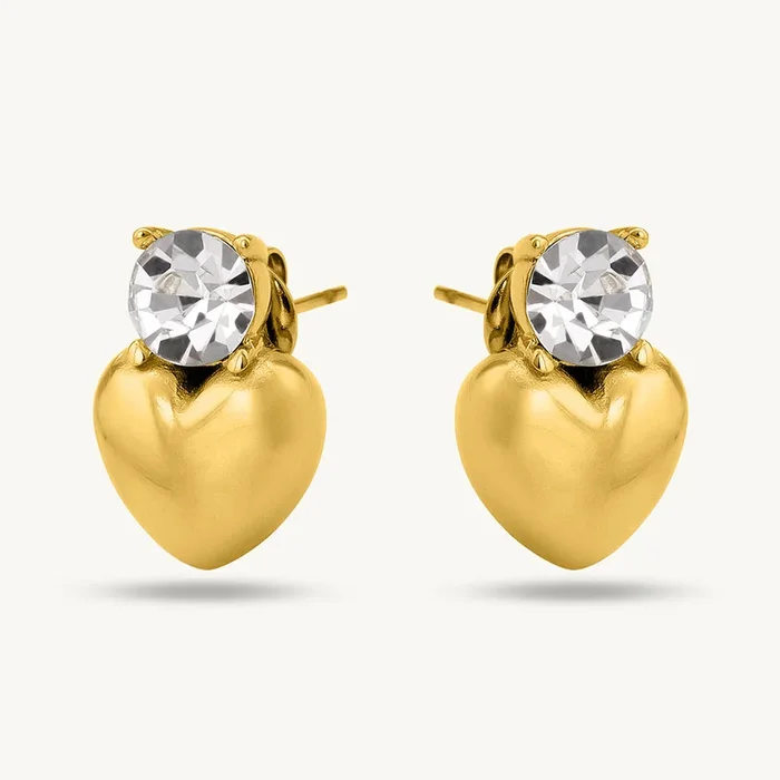 Heart Shape Single Stone Drop earrings