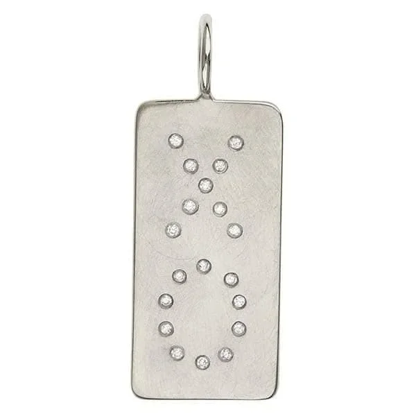 HEATHER B. MOORE Sterling Silver & Diamond “XO” ID Tag Charm