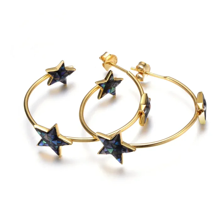 Helene Abalone Stars Earrings