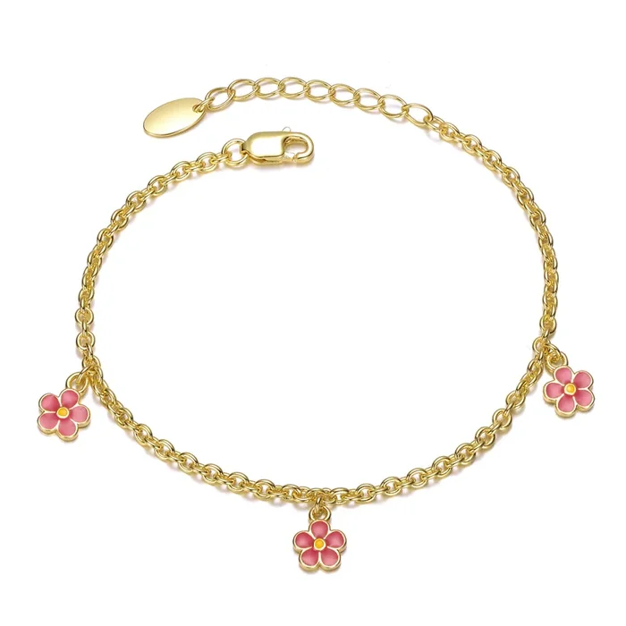 Helene Enamel Daisy Charm Bracelet