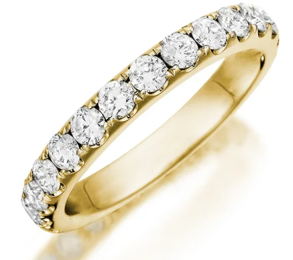 Henri Daussi Half Anniversary Diamond Wedding Ring in 14K Yellow Gold (0.70ctw)