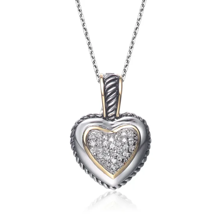 Henriette Pave Heart Necklace