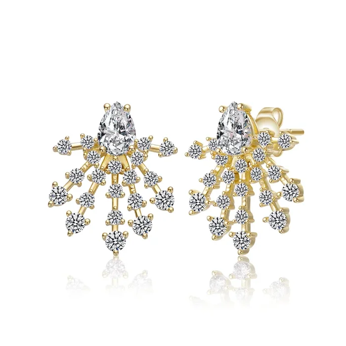 Henriette Snowflake Couture Cluster Earrings