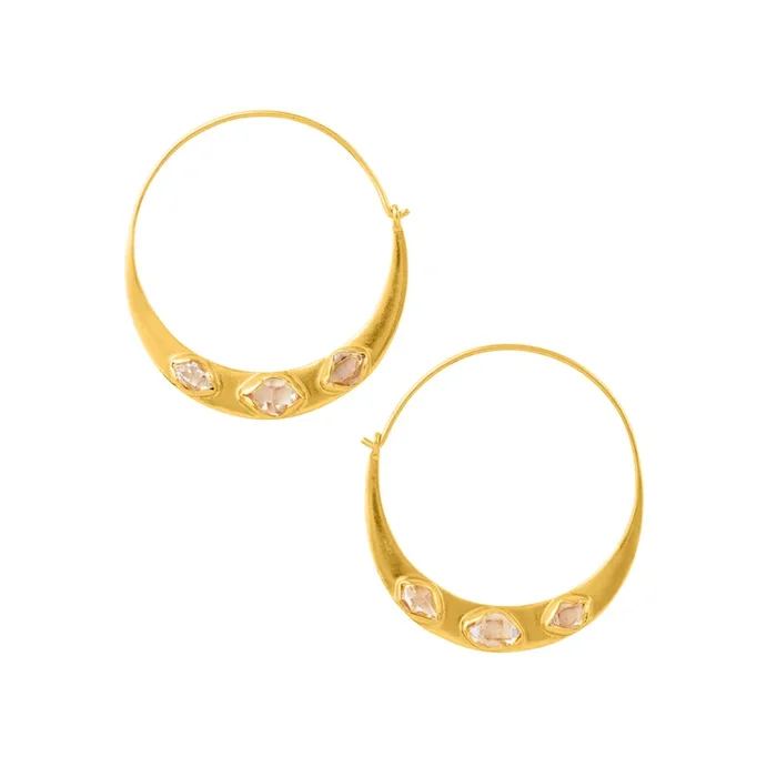 Herkimer Arc Hoops in Gold – 1 1/2″