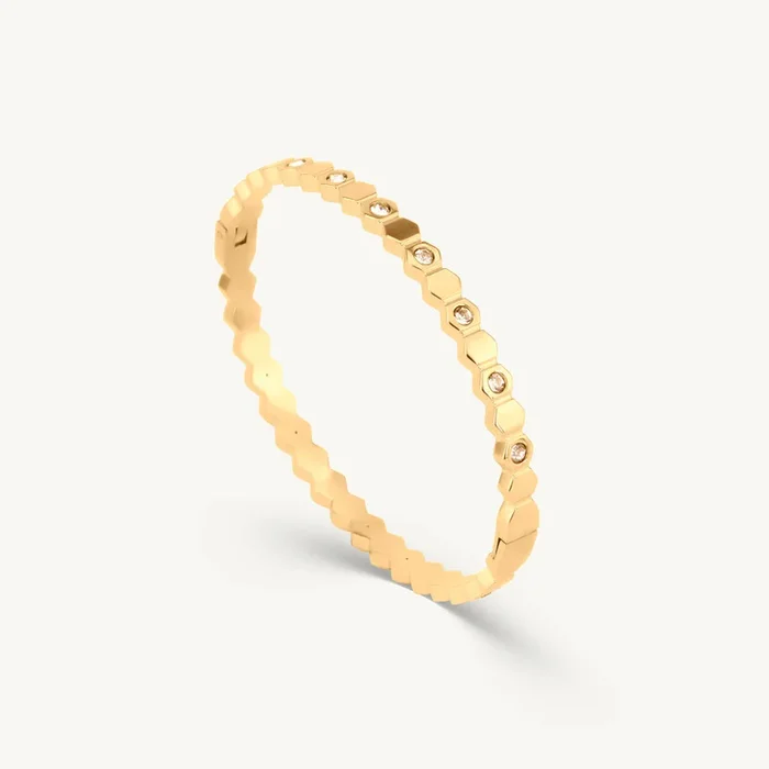 Hexa Glow Crystal Bangle Bracelet