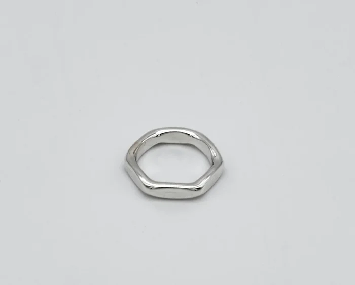 Hexagon Sterling Silver Ring