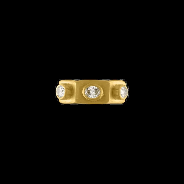 Hexagonal Diamond Ruin Ring