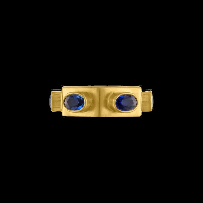 Hexagonal Sapphire Ruin Ring