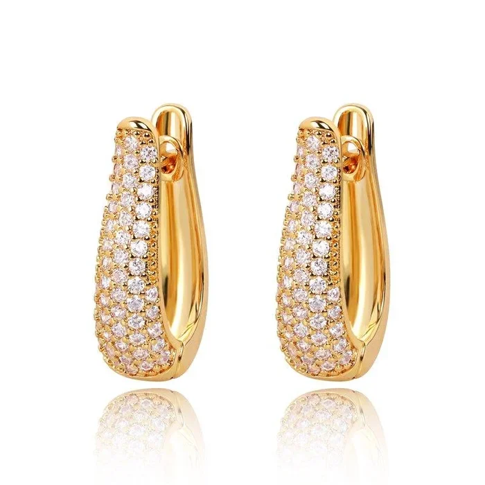 Hinged Hoop Earrings with Cubic Zirconia