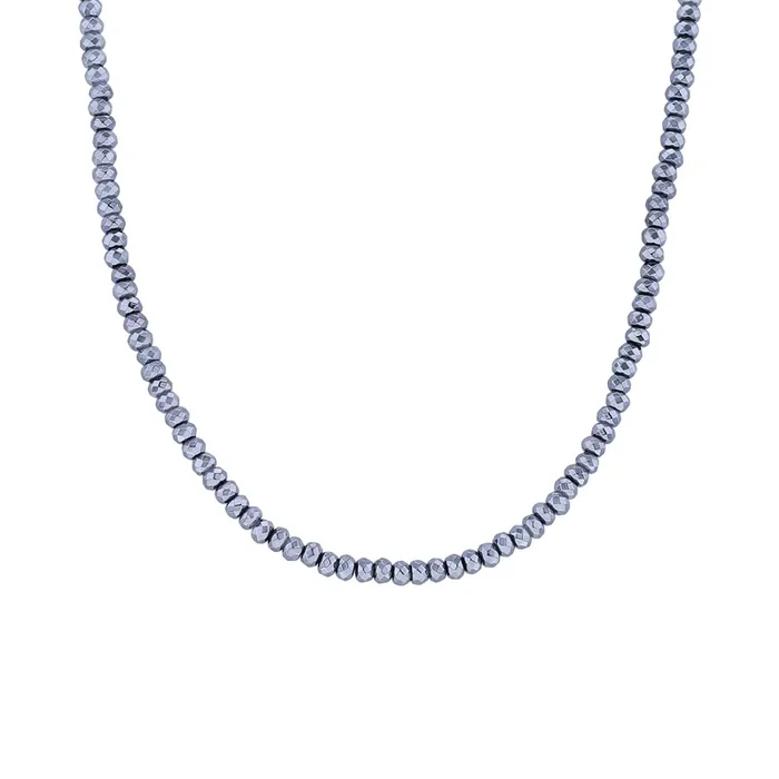 Holden Stainless Steel Hematite Beaded Necklace