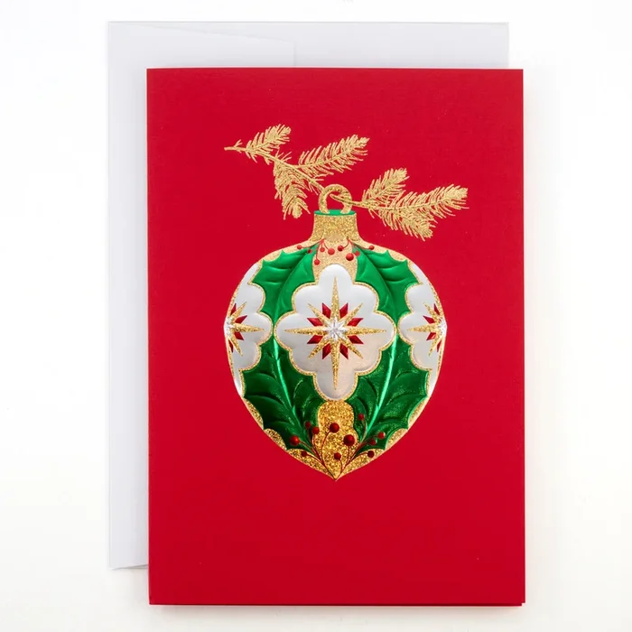 Holly Ornament Holiday Cards, Set of 8